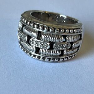 Judith Ripka Sterling Silver Band Ring sz 6